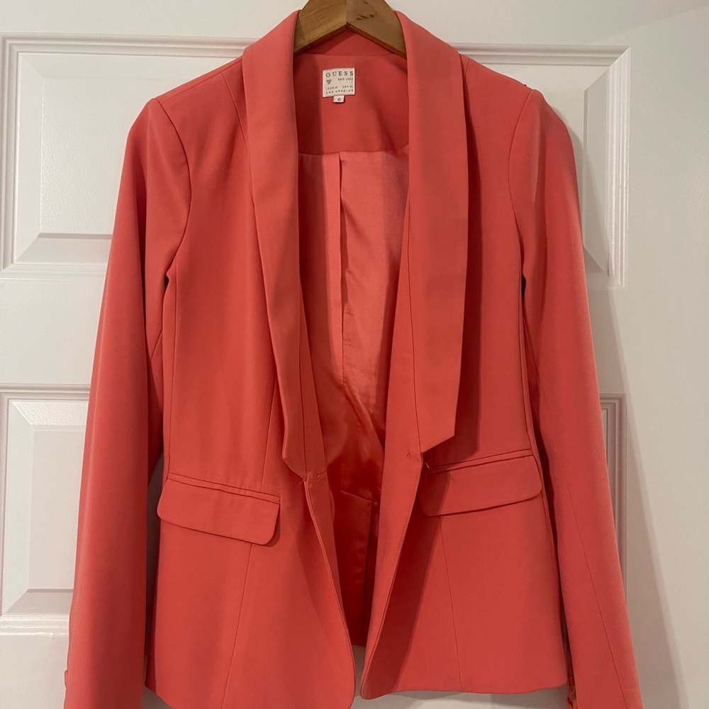 Guess Women's Vibrant Coral Suit Jacket